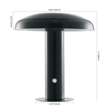 Suillius 11" Contemporary Bohemian Rechargeable/Cordless Iron Integrated LED Mushroom Table Lamp